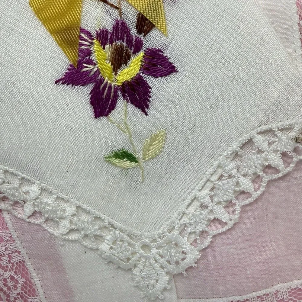 Vintage New In Package 2 Pure Irish Cotton Handkerchiefs. Made In Ireland